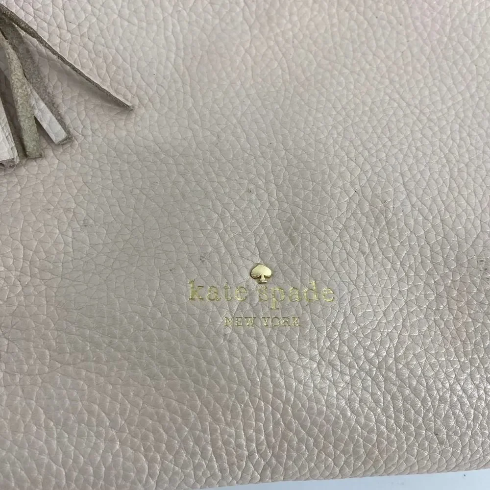 Kate Spade Cream Pebble Leather Boho Shoulder Bag Purse